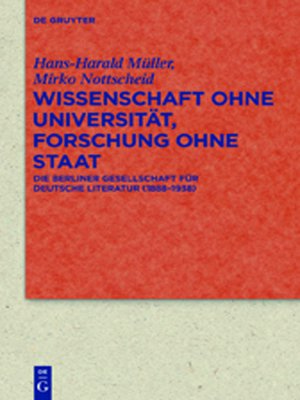 cover image of Wissenschaft ohne Universität, Forschung ohne Staat